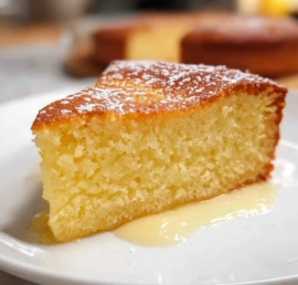 Perfectly Moist Lemon Ricotta Cake topped with fresh lemon zest