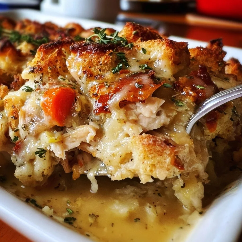 Rotisserie Chicken and Stuffing Casserole 2 Rotisserie Chicken and Stuffing Casserole